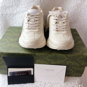 Woman Gucci Rhyton Sneakers-Ivorybone